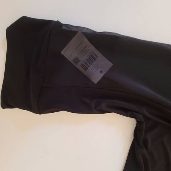 Last Tango Womens Black V Neck Chiffon Stretch Tunic Oversized Blouse - Picture 10 of 13